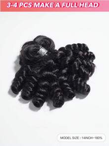 QVR QUEEN VIRGIN REMY 66g Natural Black Curly Real Human Hair Extensions, Suitable For Bohemian Braids And Various DIY Hairstyles, Virgin Hair - Natural Black - View 3