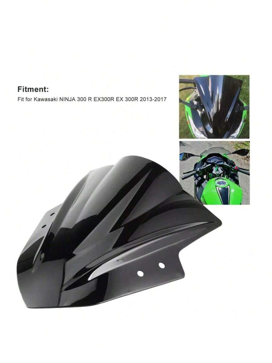 Black Motorcycle Windshield Rain Protection - Black - View 1