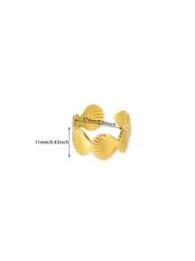 Waterproof Ring For Women Gold Color Stainless Steel Opening Rings Geometric Shell Flower Cute Ring Jewelry Daily Dainty Gift