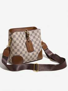 High-End Commuter Tote Bag, Bucket Bag, Women's Fashion New Style, Plaid Pattern, Women's Shoulder Crossbody Bag, Retro Versatile, Large Capacity Handbag, Best Mother's Day Gift