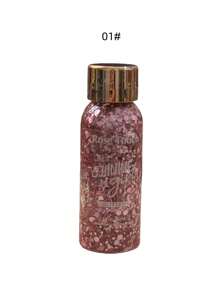 1PC Cosmetics Glitter Cream, Glitter Jelly, Festival Night Club Party Carnival Performance Body Makeup Products Head Face Body Painting Decoration Products Hair Nails Color Flash Film (The Bottle Caps Are Randomly Distributed In Gold And Silver)