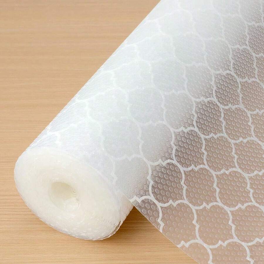 Tấm lót kệ và ngăn kéo 118,11/196,85 inch, Tấm lót tủ bếp chống trượt có nhiều độ dài, Tấm lót tủ EVA chống dính, chống thấm nước, bền, có hoa văn in, Phù hợp với kệ, tủ lạnh, tủ và nơi lưu trữ, Chiều rộng 11,81 inch