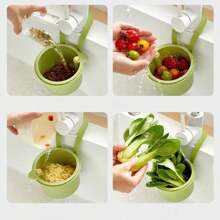 1pc Multifunctional Hanging Over Sink Basket, Detachable Sink Strainer For Kitchen, Bathroom Drain Filter & Food Waste Separator, Fruit Washing Colander, Suitable For Apartment Living