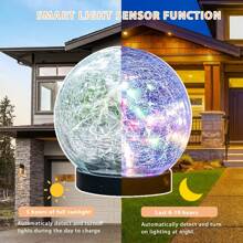 Solar Powered Cracked Glass Ball Outdoor Lights - Garden Pathway Lights With Ground Stakes, Charged 2 Hours, 6-8 Hours Usage, Ideal For Easter, Wedding Decor, Yard, Lawn And Walkways