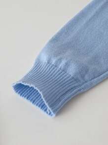 1pc Young Boy School Style Contrast Color Plaid Collar Lightweight Knit Sweater, Suitable For School, Casual Wear, Autumn