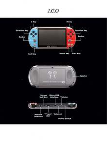 Consola de Videojuegos X7 de 4,3 Pulgadas, Reproductores de Juegos portátiles, Memoria de 8GB integrada en 1000 Juegos, Controlador de Juegos MP5, Salida de TV - Multicolor - Ver 4