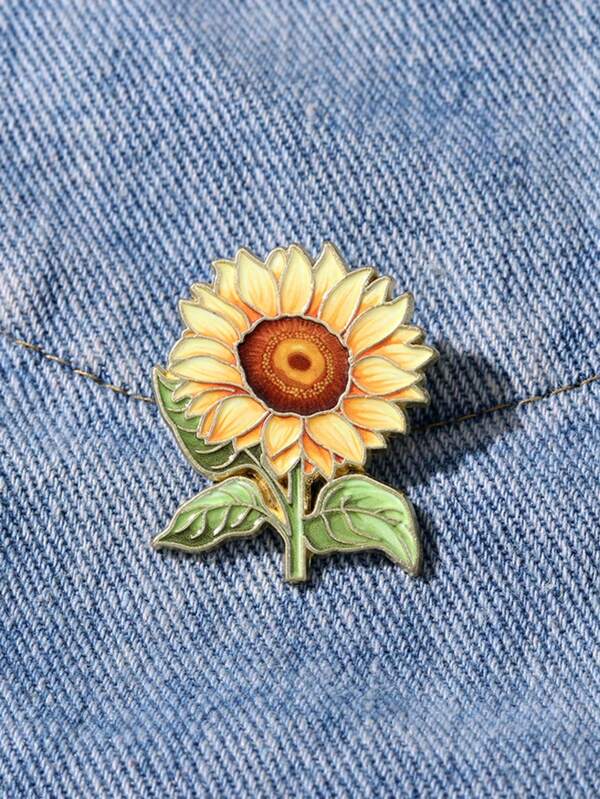 Art Sunflower Enamel Pin Fashion Flowers Decorative Brooches Ornaments Lapel Bag Badges Jewelry Gifts 2025 New Style Backpack For School Office Accessories Shirts Jacket Christmas Halloween
