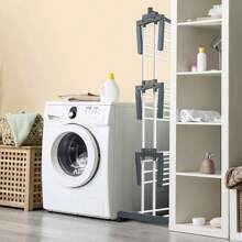 Wäscheständer Turm Klappbar Wäschetrockner mit 6 Klappbare Flügel und 2 Drehbar Seitenflügel Platzsparender Wäscheturm mit Rollen