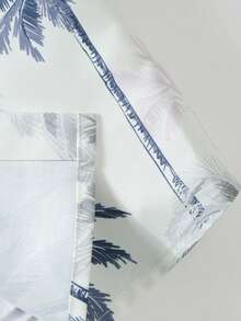 Men's Flower Print Short Sleeve Casual Loose Vacation Shirt, Summer Lightweight - White - View 6