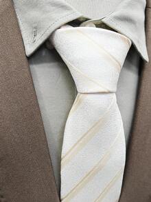 1pc Men's Classic Striped Necktie, Suitable For Formal Occasions, Business Attire - A - View 4