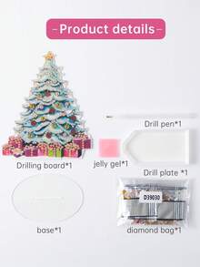 DIY Christmas Diamond Art Kit - Snowman & Tree Rhinestone Craft, Xmas Wall Decor, Holiday Party Decoration, Fun Family Activity, Christmas Gift Idea - Multicolor - View 12