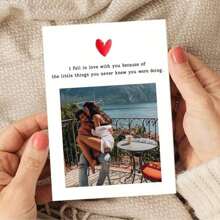 [Customized] Personalized Photo Greeting Card With Envelope, Customizable For Love, Birthday, Missing And Anniversary - Ideal Gift For Partner Or Friend, New Year Card, With Couple Photo, Valentine's Day, Multipurpose, Stamps, Minimalist Decor, Modern Unique, Personalized Wedding Gift School Supplies,Back To School