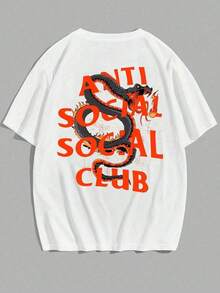 Anti Social Club Cobra De Fogo Rua Street T-Shirt Unisex Male Female 100% Cotton Premium Top Launch Immediate Shipping Various Colors!! - 白色 - 查看 1