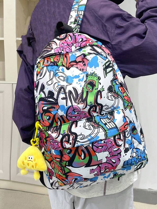 Graffiti Backpack New Casual Travel Backpack Lightweight Summer High Capacity Backpack For Primary And Secondary School Students School Bag