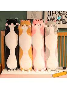 Molutian 2 Sizes (50/70cm) Long Plush Cat Doll, Cute Animal Cat Creative Long Soft Plush Doll, Office Rest Sleep Pillow Cushion Stuffed Gift Doll, Children Birthday Gift, Christmas Gift, Girls Gift - Multicolor - View 7