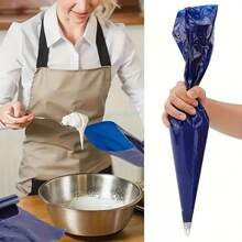 50pcs Disposable Plastic Piping Bags, Extra Thick Pastry Bags, Durable Icing Piping Bags, Baking Tools For Cupcakes, Cookies, Ideal For Icing, Frosting ,Fondant, Cake Decorating, DIY Kitchen Gadget For Dessert Decoration, Baking Essentials For Restaurant, Dessert Shop - Blue - View 2