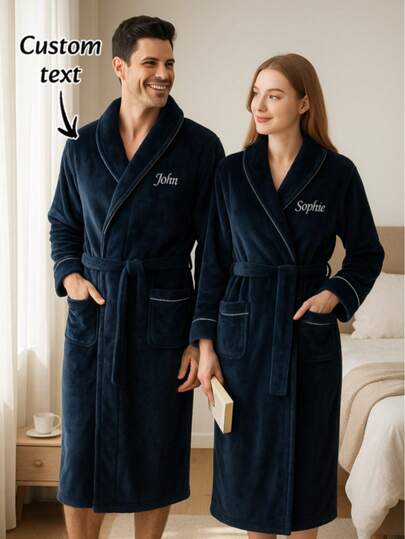 1 st personlig broderad plyschmorgonrock, specialbroderad, spa-badrock, födelsedagspresent, bröllopspresent, nattmorgonrock för vuxna män och kvinnor, mors dag-presenter, fars dag-presenter, badrumsinredning, sommar- och strandartiklar, tillbaka till skolan, semestervibbar, duschhanddukar för skönhetssalong, hotell, sportartiklar, heminredning, handduk, hudvård