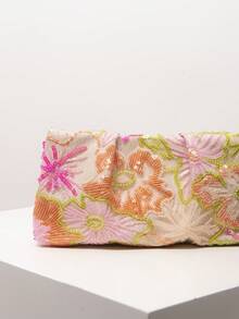 花卉包、亮片包、新娘派对女士手拿包、舞会包、舞会配饰、优雅女士包、婚礼用品、随机图案闪亮舞会钱包