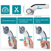 USB Cordless Electric Scissors With Lock Switch Tailor Cutting Scissors Ergonomic Handle - Black and White - View 6