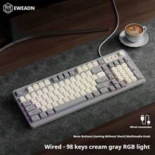 EWEADN Wired Silent Gaming Keyboard With Rainbow Backlight, Quiet Typing Keys, Anti-Ghosting, Ergonomic Design, USB Plug And Play For Laptop Desktop PC Office And Gaming Use - Nhiều màu - Xem 10