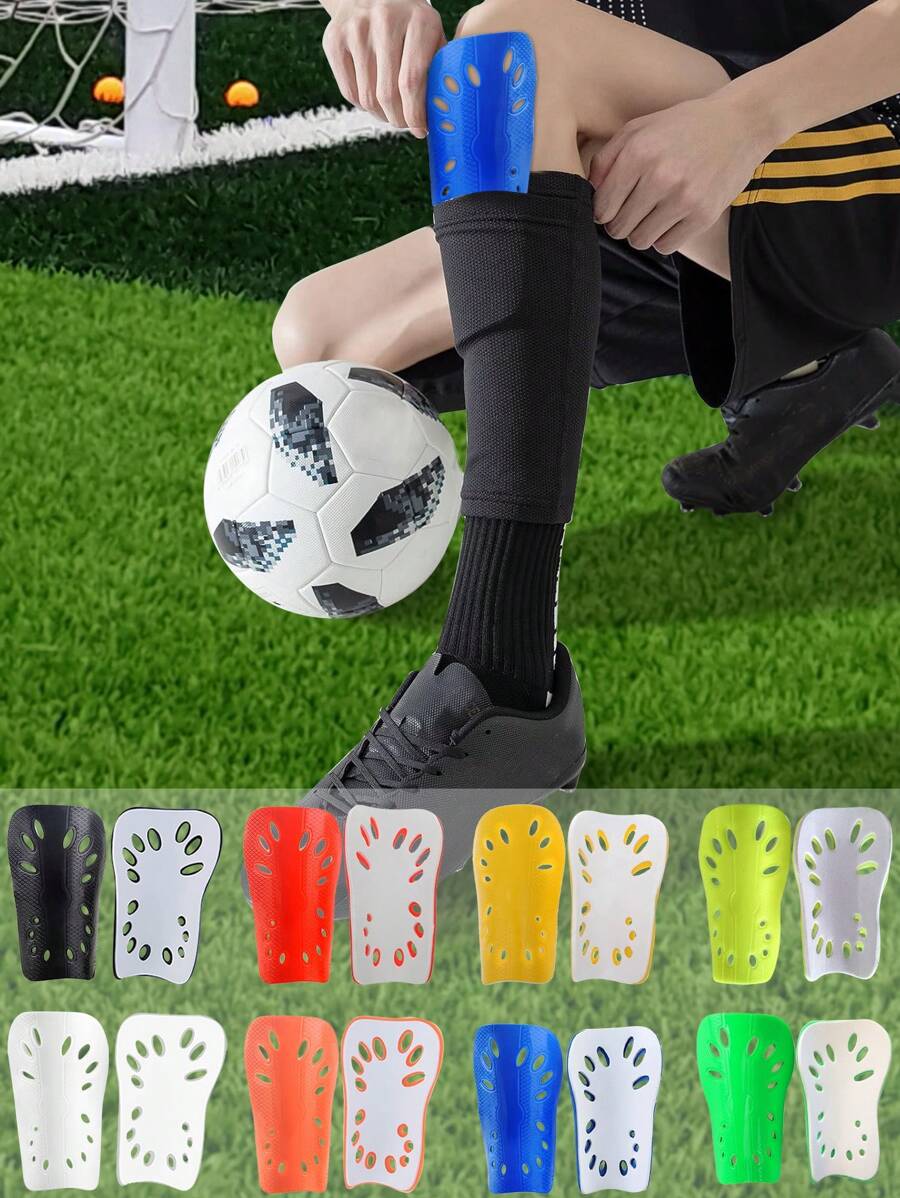 Two Men's And Women's Universal Football Leg Guards, Made Of High-Quality And Durable EVA Material, Mini Football Leg Covers Suitable For All Seasons, With A Loop Closure - Multi-Functional Protective Equipment, Available In White, Red, Black And Blue Colors