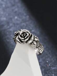1 Stück Verlobungsring im europäischen und amerikanischen Stil mit Rosenblüte, Geschenk für Paare, Partys, Feste