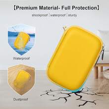 Elonbo Carrying PIXPRO WPZ2 Rugged Waterproof Digital Camera, Shockproof WiFi 4K Video Digital Camera Storage Cover Bag, Mesh Pocket Fits Battery Card. Black - PU黃 - 查看 3