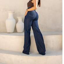 WIDE LEG PANTS - Dark Wash - View 3