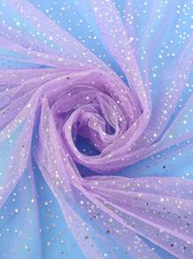 1pc Star Mesh Tulle Fabric, Polyester Hexagon Net Cloth, Soft & Lightweight Apparel Accessory Material