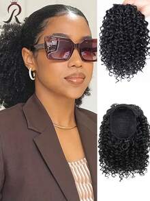 12 Inch Curly Wave Clip-In Ponytail Extension For Women - Synthetic Hair With Adjustable Drawstring, Natural Look & Secure Clip-In Design For Weddings, Parties, Everyday Use - All Ethnicities, Ponytail Hair Extensions - Multicolor - View 2