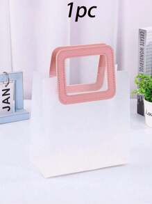 10/1 Bolso redondo transparente con efecto escarcha, bolsa de regalo del Día de San Valentín, bolsa de regalo de boda, bolsa de regalo de dama de honor con caramelos, bolsa de tienda de joyas, bolsa de regalo de dama de honor de boda