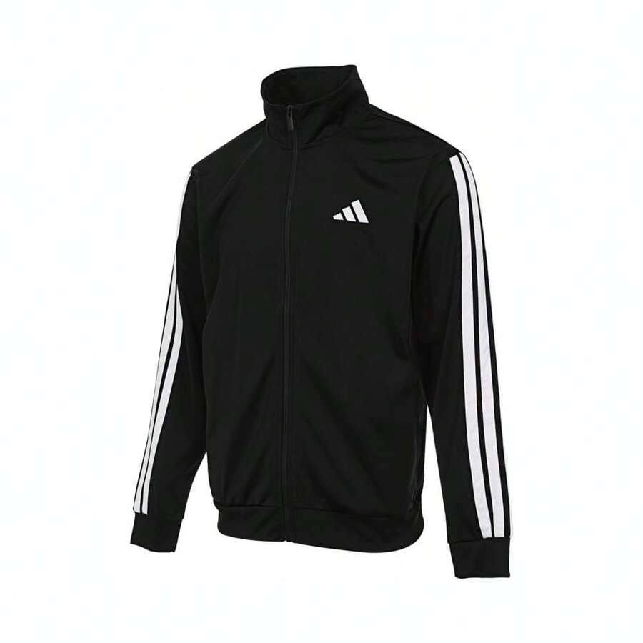 Adidas Men's M 3S TR TT Jacket Knitted Hooded Jacket JI8816 - Black - View 1