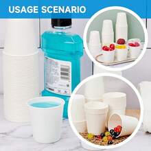 100 Pack 3 Oz Paper Cups For Bathroom, Disposable Mouthwash Cups, Small Paper Cups, For Parties, Picnics, Travel - 3盎司100包 - 查看 3