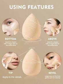 Medium Size Beauty Egg 6-Piece Set, Foundation Mixed Beauty Sponge, Flawless Liquid, Cream And Powder, Multi-Color Makeup Sponge, Dry And Wet All-Purpose Foundation Makeup Cream Without Latex, Suitable For All Skin Types.