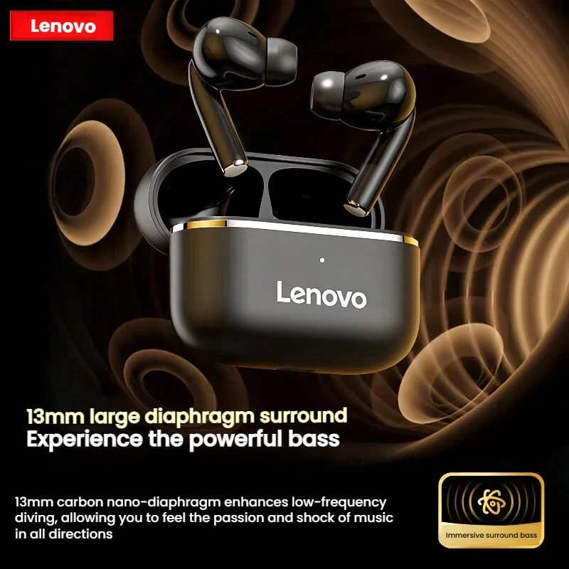 Lenovo Tai nghe không dây thực sự chống ồn thông minh EA230 Bluetooth 5.4 Độ trễ thấp Tuổi thọ pin dài Tai nghe thể thao Thích hợp cho điện thoại thông minh Âm nhạc Trò chơi và Chạy bộ Phổ thông Màu đen - màu đen - Xem 1