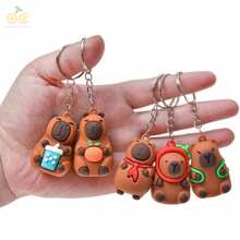 Llaveros de 2/6/12/24 piezas, llaveros de goma de carpincho, llaveros de goma con animales de dibujos animados, prácticos llaveros colgantes de carpincho, llaveros portátiles de carpincho, llaveros colgantes exquisitos, lindos llaveros de carpincho de juguete, modelos realistas de carpincho, mini llaveros de animales en 3D, cajas sorpresa, estilos aleatorios, colgantes para mochilas, colgantes, decoraciones, artículos para fiestas, regalos de cumpleaños, regalos de Navidad, regalos conmemorativos, pequeños y portátiles, exquisitos y lindos (marrón). - 24 piezas - Ver 8