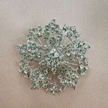 1 pieza Broche de lujo con flores y cristales, accesorio de moda para abrigo, vestido, uso diario