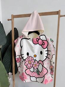 1pc Cute Printed Toddler Beach Blanket (23.62*23.62inch), Kids Swimming Beach Poncho, Beach Bay Sensation Beach Towel For Boys And Girls, Super Soft Fiber Children Hooded Beach Robe - Multicolor - View 9