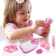 Baby Doll  Pretend Play Role Play Games Set With Baby Feeding Accessories - Pink - View 7