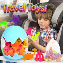Children's Bath Toys With Suction Cups - 16pcs Silicone Ocean Animal Toys With No Holes, No Molds, And Sensory Window Building Toys For Toddlers, Suitable For Boys And Girls Aged 3-6 Years (Color And Style Random),Bath Toys No Hole,Toys For Girls,Pool Toys For Kids,Bath Toys>Water Toys,Bath Time,Window Toys