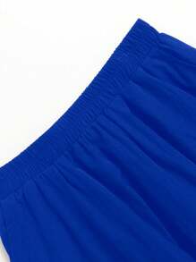Women's Bubble Skirt Elastic Waist With Pockets Solid A-Line Long Skirts