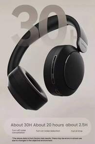 Lenovo 頭戴式耳機EB310 主動降噪藍牙耳機頭戴式 無線ANC降噪 超長續航 遊戲低延遲耳麥 高保真音質 音樂耳機 黑色 - 黑色 - 查看 9