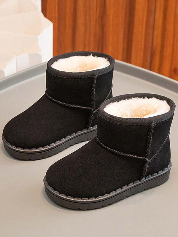 Nuevas botas de peluche cálidas para niños en otoño e invierno, aptas para niños, niñas y bebés, con suelas gruesas