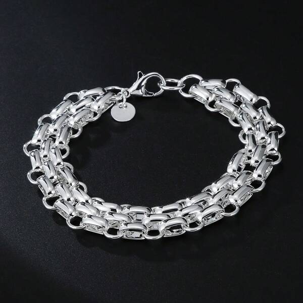 925 Sterling Silver Three-Strand Bracelet - Bohemian Style, With A Retro Charm Featuring Star And Moon Designs, Suitable For Both Men And Women. It's The Perfect Gift For Christmas, Halloween, Thanksgiving, New Year And Birthdays. Holiday Accessories | Retro Style Bracelet | Durable Bracelet, Silver Bracelet