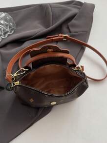 Bolso de tela versátil y casual de estilo contraste, bolso cuadrado minimalista de nailon, bolso de mano de moda, bolso de estilo retro con correa extraíble, bolsos para adolescentes, mujeres estudiantes universitarias, principiantes y trabajadores de oficina, perfecto para la oficina, universidad, trabajo, negocios, viajes