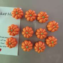 11 件可爱万圣节南瓜冰箱贴 - 可爱塑料椭圆形白板和冰箱贴纸，装饰厨房和家庭办公室配件，磁性装饰 | 俏皮设计 | 耐用塑料