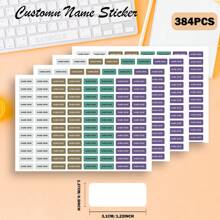 [Customized] 96/192/288/384pcs Personalized Labels, Customized Name Labels For School Supplies, Back To School, Lunch Boxes, Books, Pencils, Water Bottles, Toothbrush Stickers
