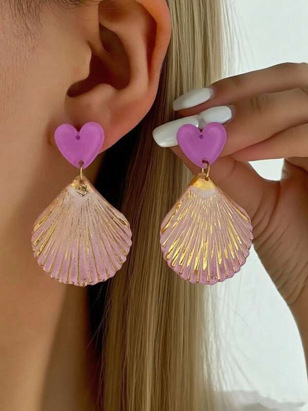 Fashion Shell Earrings For Women, Bohemian Style, Suitable For Beach Vacations