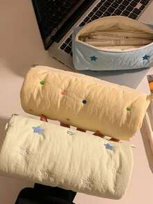 可爱创意星星刺绣铅笔盒，高品质ins风大容量文具袋，适合初中女生（2025款），日式化妆包，适合高中生，铅笔盒，书包，学习用品，返校季 - 彩色 - 查看 5