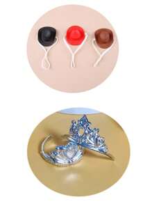 1/2/3 件随机款式和颜色宠物配饰 - 仓鼠皇冠帽、鹦鹉装饰帽、蜥蜴/青蛙/鸡帽等创意宠物头饰